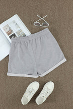 Load image into Gallery viewer, Tie Waist Side Pockets Cuffed Lounge Shorts
