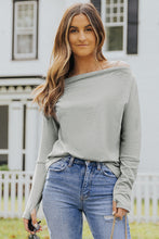 Load image into Gallery viewer, Asymmetric Off-shoulder Long Sleeve Knit Top
