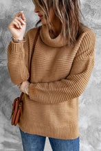 Load image into Gallery viewer, Khaki Cozy Long Sleeves Turtleneck Sweater
