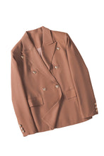 Load image into Gallery viewer, Double Breasted Lapel Long Sleeve Blazer
