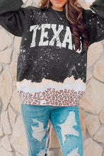 Load image into Gallery viewer, TEXAS Leopard Color Block Pullover Sweatshirt

