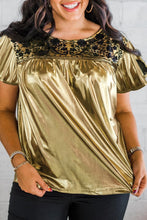 Load image into Gallery viewer, Plus Size Floral Embroidered Short Sleeve Top
