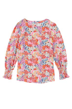 Load image into Gallery viewer, Multicolor Puff Sleeve Floral Blouse
