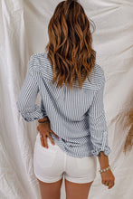 Load image into Gallery viewer, Striped Pocketed Buttons Long Sleeve Shirt
