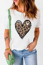 Load image into Gallery viewer, Leopard Heart Pattern Print Valentines T Shirt
