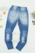 Load image into Gallery viewer, Faded Mid High Rise Jeans with Holes

