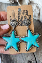 Load image into Gallery viewer, Star Dangle Antique Studded Western Earrings
