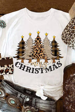 Load image into Gallery viewer, Merry Christmas Leopard Tree Print Short Sleeve T Shirt
