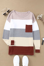 Load image into Gallery viewer, Colorblock Pocketed Sweater
