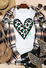 Load image into Gallery viewer, Lucky Leopard Heart Print St Patricks Day T Shirt
