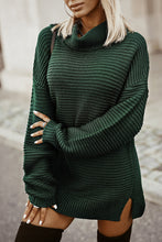 Load image into Gallery viewer, Dark Green Cozy Long Sleeves Turtleneck Sweater
