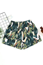 Load image into Gallery viewer, Leaves Print Drawstring Casual Elastic Waist Pocketed Shorts
