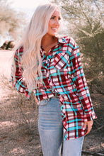 Load image into Gallery viewer, Multicolor Long Sleeve Pockets Buttoned Plaid Mini Dress
