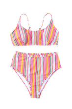 Load image into Gallery viewer, Stripe High Waist Stripe Bikini Set
