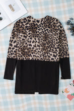 Load image into Gallery viewer, Leopard Print Patchwork Pocket Cardigan
