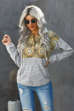 Load image into Gallery viewer, Tribal Print Vintage Drawstring Hoodie
