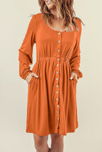 Load image into Gallery viewer, Button Up High Waist Long Sleeve Dress
