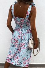 Load image into Gallery viewer, Tie Straps Smocked Floral Dress
