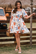 Load image into Gallery viewer, Floral Smocked Flared Plus Size Dress
