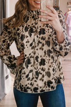 Load image into Gallery viewer, Frilled Neck Printed Bubble Sleeves Blouse
