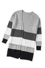 Load image into Gallery viewer, Open Front Colorblock Cardigan with Pockets
