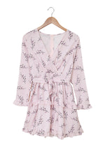 Load image into Gallery viewer, Floral Print Ruffle Hemline Wrap Mini Dress
