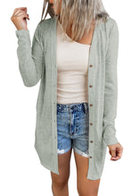 Load image into Gallery viewer, Solid Color Open-Front Buttons Cardigan
