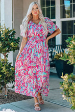 Load image into Gallery viewer, Wrap V Neck Floral Maxi Dress
