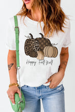 Load image into Gallery viewer, Happy Fall Y&#39;all Pumpkin Print Graphic T Shirt
