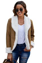 Load image into Gallery viewer, Lapel Collar Fleece Open Front Coat
