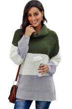 Load image into Gallery viewer, Turtleneck Color Block Pullover Sweater
