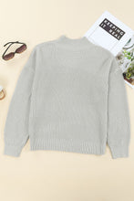 Load image into Gallery viewer, High Neck Drop Shoulder Plain Sweater
