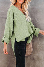 Load image into Gallery viewer, Buttoned Drop Shoulder Knitted Sweater
