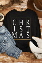 Load image into Gallery viewer, CHRISTMAS Glitter Print Crew Neck Sweatshirt
