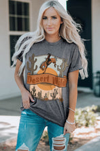 Load image into Gallery viewer, Desert Wild Cowboy Cactus Print Short Sleeve Graphic Tee
