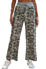 Load image into Gallery viewer, Camouflage Print Drawstring Waist Wide Leg Pants
