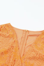 Load image into Gallery viewer, Flutter Sleeve Wrap V Neck Floral Lace Short Dress
