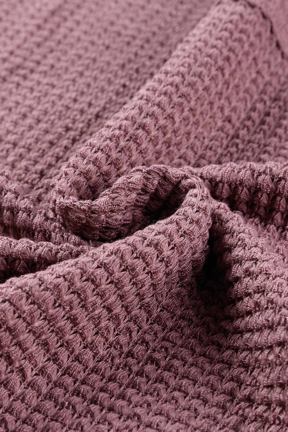 purple Waffle Knit Loose Long Sleeve Top