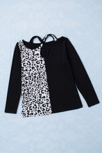 Load image into Gallery viewer, Leopard Color Block Cut Out Long Sleeve Top
