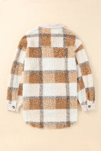 Load image into Gallery viewer, Plaid Pocketed Teddy Jacket
