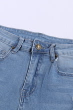 Load image into Gallery viewer, Light Blue Frayed Hem Denim Shorts
