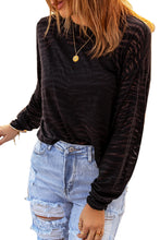 Load image into Gallery viewer, Zebra Print Drop Shoulder Long Sleeve Top
