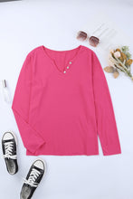 Load image into Gallery viewer, V Neck Buttons Long Sleeve Top
