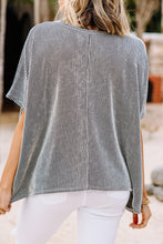 Load image into Gallery viewer, Ribbed Knit Round Neck Relaxed Tee
