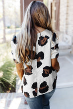 Load image into Gallery viewer, Ruched Short Sleeve Leopard Print Blouse
