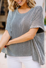 Load image into Gallery viewer, Ribbed Knit Round Neck Relaxed Tee
