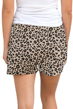Load image into Gallery viewer, Khaki Leopard Print Drawstring Waist Shorts
