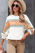 Load image into Gallery viewer, Color Block Contrast Drop Sleeve Pullover Sweatshirt
