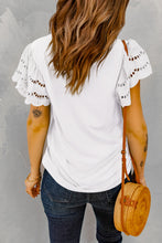 Load image into Gallery viewer, Hollow Out Ruffle Sleeve T-shirt
