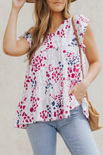 Load image into Gallery viewer, Spotted Print Ruffled V Neck Tank Top
